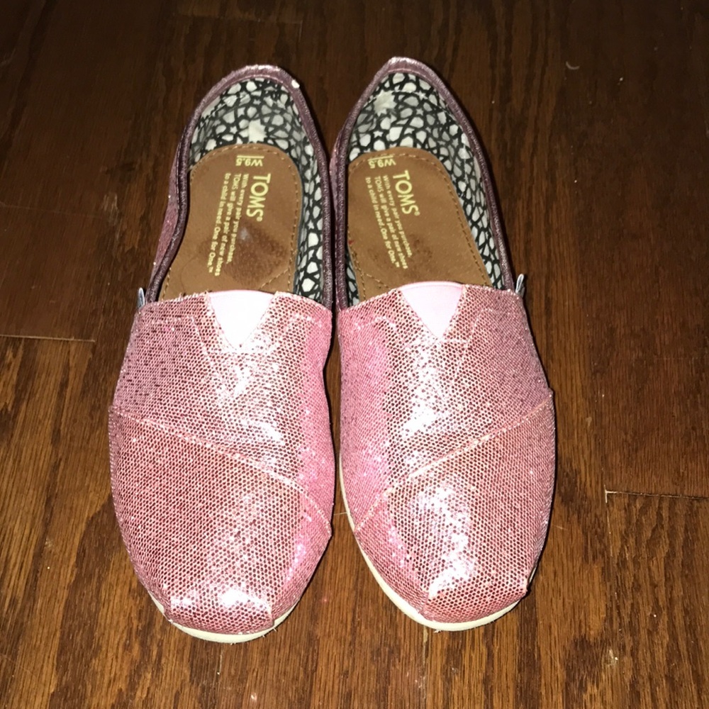 Rare Pink glitter Toms